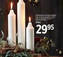 MENY Festbloklys af ren stearin tilbud