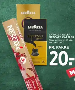 MENY Lavazza eller nescafé kapsler tilbud