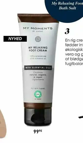 Matas My moments my relaxing foot cream tilbud