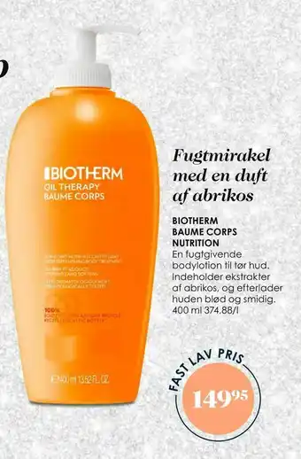 Matas Biotherm baume corps nutrition tilbud