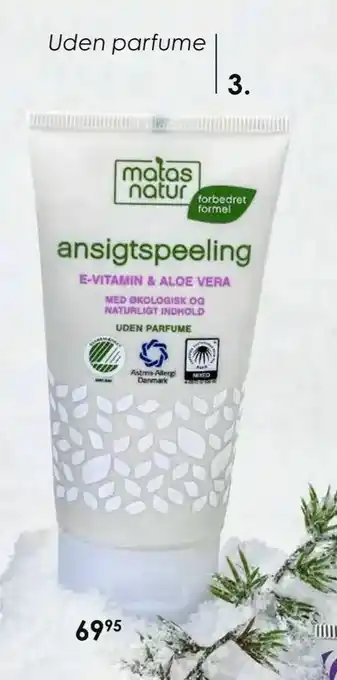 Matas Matas natur aloe vera & e-vitamin ansigtspeeling tilbud
