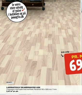 jem & fix Laminatgulv skandinavisk ask tilbud