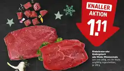 REWE Rinderbraten oder rindergulasch oder rinder minutensteaks tilbud