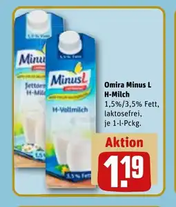 REWE Omira minus l h-milch tilbud