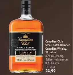 Canadian club small batch blended canadian whisky, 12 jahre