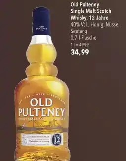 Old pulteney single malt scotch whisky, 12 jahre