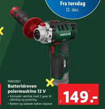 Lidl PARKSIDE Batteridreven polermaskine 12 V tilbud