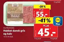 Lidl VILSTRUPGÅRD Hakket dansk gris og kalv tilbud