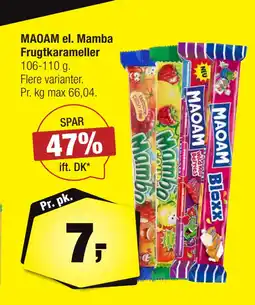 Calle MAOAM el. Mamba Frugtkarameller tilbud