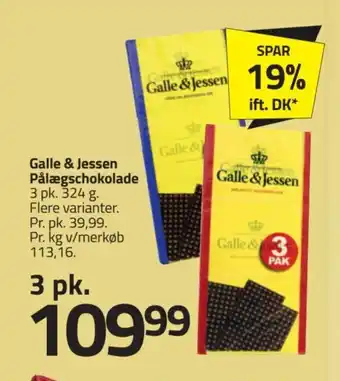 Fleggaard GALLE & JESSEN Pålægschokolade tilbud