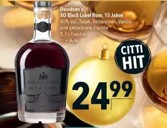 Citti Davidsen's XO Black Label Rum, 15 Jahre tilbud