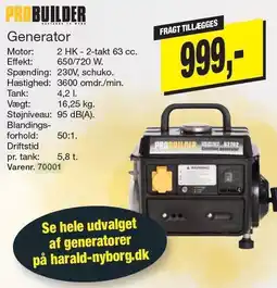 Harald Nyborg PROBUILDER Generator tilbud