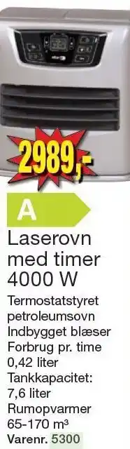 Harald Nyborg Laserovn med timer 4000 W tilbud