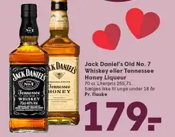 SPAR Jack Daniel's Old No. 7 Whiskey eller Tennessee Honey Liqueur tilbud