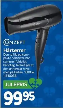 Din Isenkræmmer CONZEPT Hårtørrer tilbud
