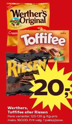 Werthers, Toffifee eller Riesen