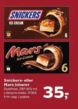 SuperBrugsen Snickers- eller Mars isbarer tilbud