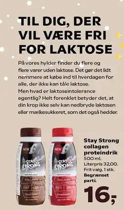 SuperBrugsen Stay Strong collagen proteindrik tilbud