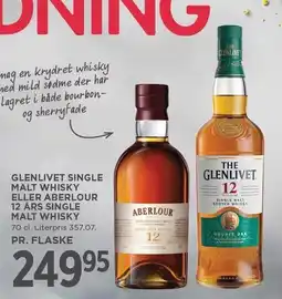 MENY GLENLIVET WHISKY ELLER ABERLOUR WHISKY 70 cl tilbud