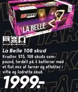 Bilka RIAKEO FIREWORKS La Belle 108 skud tilbud