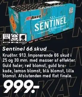 Bilka RIAKEO FIREWORKS Sentinel 66 skud tilbud