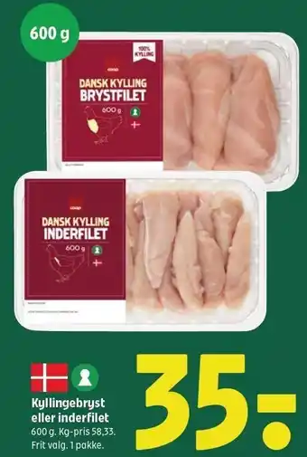 Coop 365 Kyllingebryst eller inderfilet tilbud