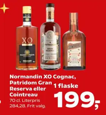 Kvickly Normandin XO Cognac, Patridom Gran Reserva eller Cointreau tilbud