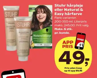 Kvickly STUHR hårpleje eller Natural & Easy hårfarve tilbud