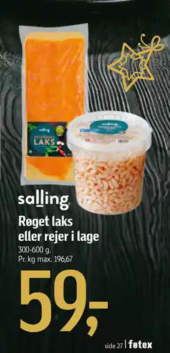 Føtex Røget laks eller rejer i lage tilbud