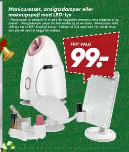 Manicuresæt, ansigtsdamper eller makeupspejl med LED-lys