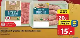 Lidl Hakket dansk grisekød eller dansk julemdister tilbud