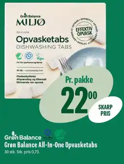 Min Købmand GRØN BALANCE All-in-one opvasketabs tilbud