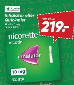 NICORETTE Inhalator eller Quickmist