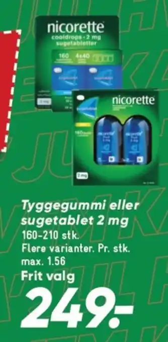 Bilka Tyggegummi eller sugetablet 2 mg tilbud