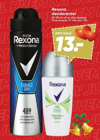 Bilka REXONA deodoranter tilbud