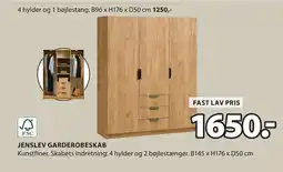 JYSK JENSLEV GARDEROBESKAB tilbud