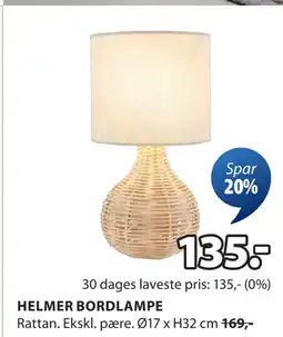 JYSK HELMER BORDLAMPE tilbud