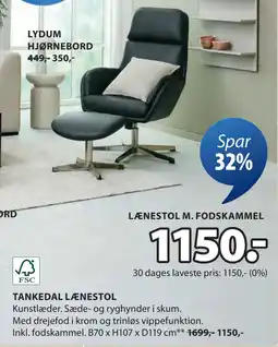 JYSK TANKEDAL LÆNESTOL tilbud