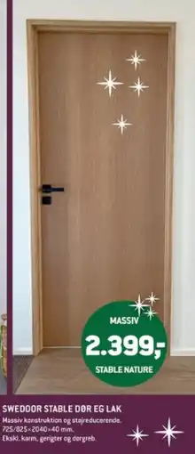 XL-BYG Swedoor stable dør eg lak tilbud