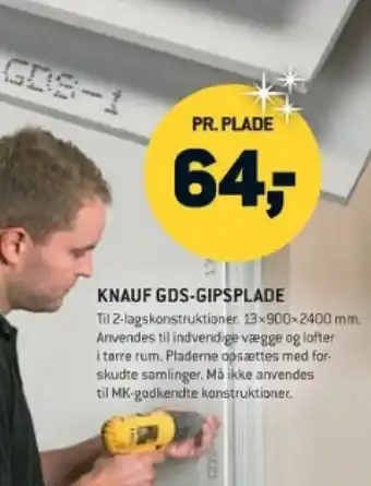 XL-BYG Knauf gds-gipsplade tilbud