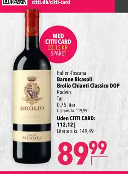 Citti Barone Ricasoli Brolio Chianti Classico DOP tilbud