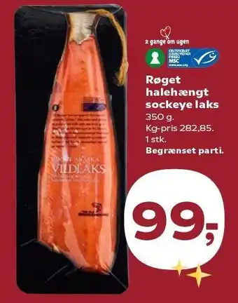 Kvickly Røget halehængt sockeye i laks tilbud