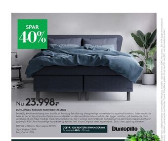 SengeSpecialisten Dunlopillo passion kontinentalseng tilbud