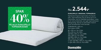 SengeSpecialisten Dunlopillo original topmadras tilbud