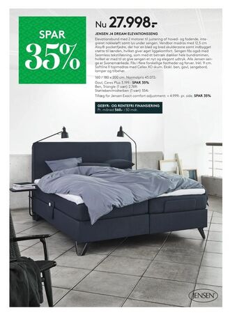 SengeSpecialisten Jensen j4 dream elevationsseng tilbud