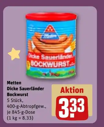 REWE METTEN Dicke sauerländer bockwurst tilbud