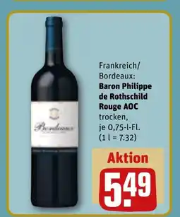 REWE DE BARON PHILIPPE De rothschild rouge AOC tilbud