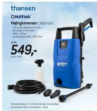 Thansen Højtryksrenser C 100,7-5 EU tilbud