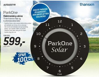 Thansen Elektronisk p-skive tilbud