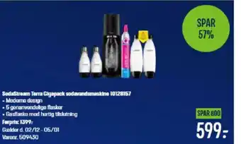 Elgiganten SodaStream Terra Gigapack sodavandsmaskine 10128157 tilbud